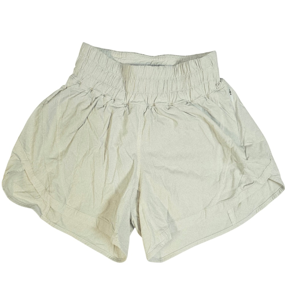 Lululemon‎ Track That High-Rise Lined Short 3 Inch Heathered Light Tan Size 8